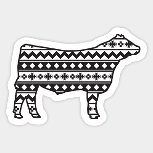 Show Steer with Southwest Pattern Sticker